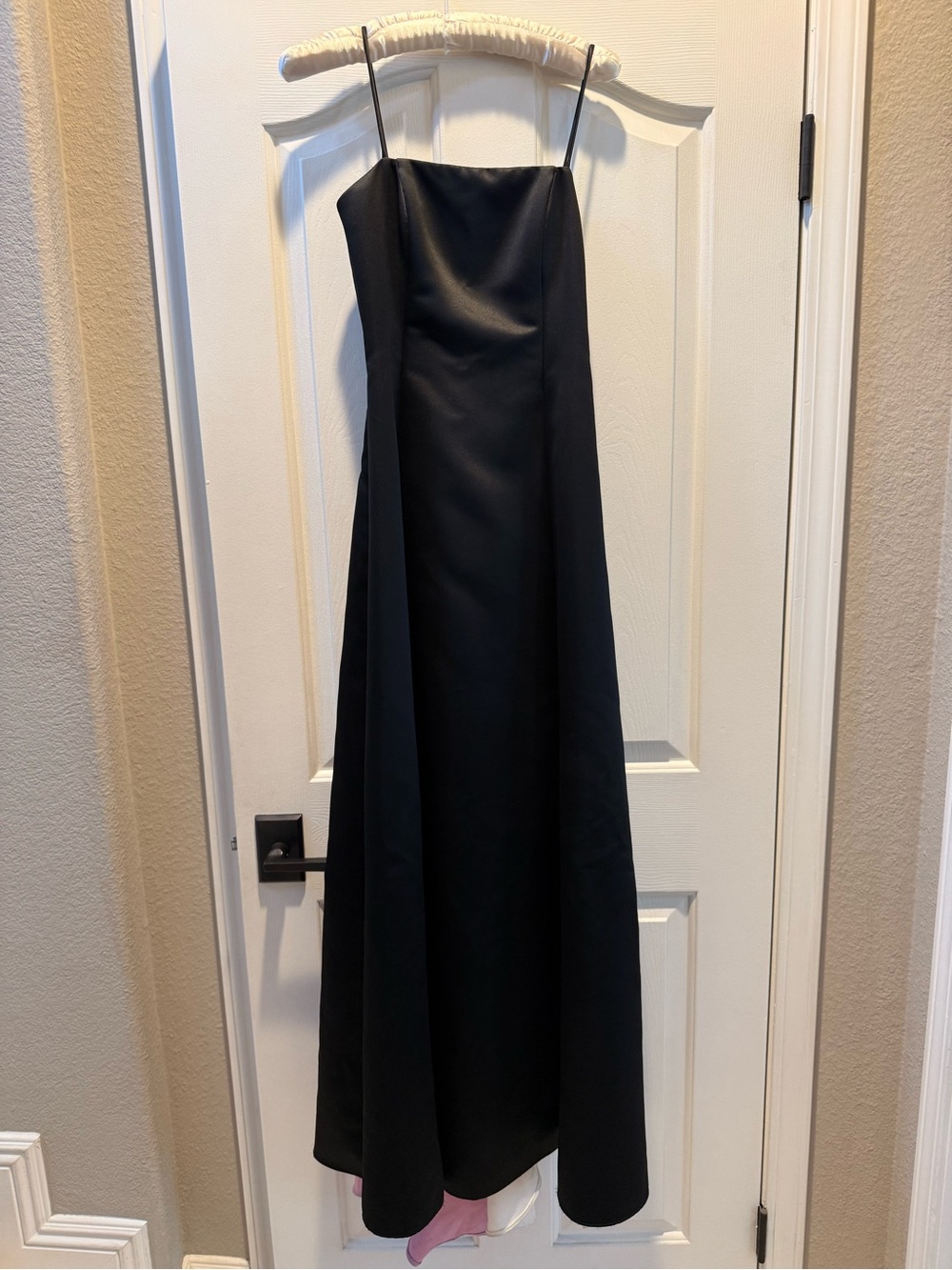 Jessica McClintock Black Spaghetti-Strap Maxi Dress with Shawl